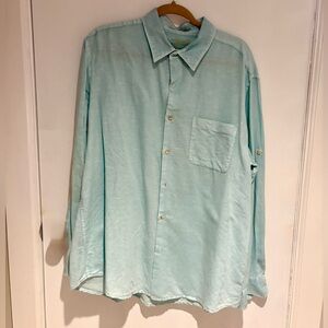 Tasso Elba Aqua Casual Button Down Shirt